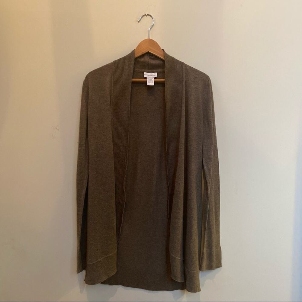 Soft Surroundings Brown Lightweight Open Front Circle Hem Cardigan Size Medium